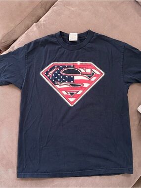 VTG Y2K Warner Bros. DC Comics Superman Short Sleeve T-Shirt Size Large
